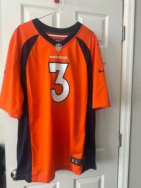 Nike Russell Wilson Denver Broncos #3 NFL On-Field Game Jersey Orange XL